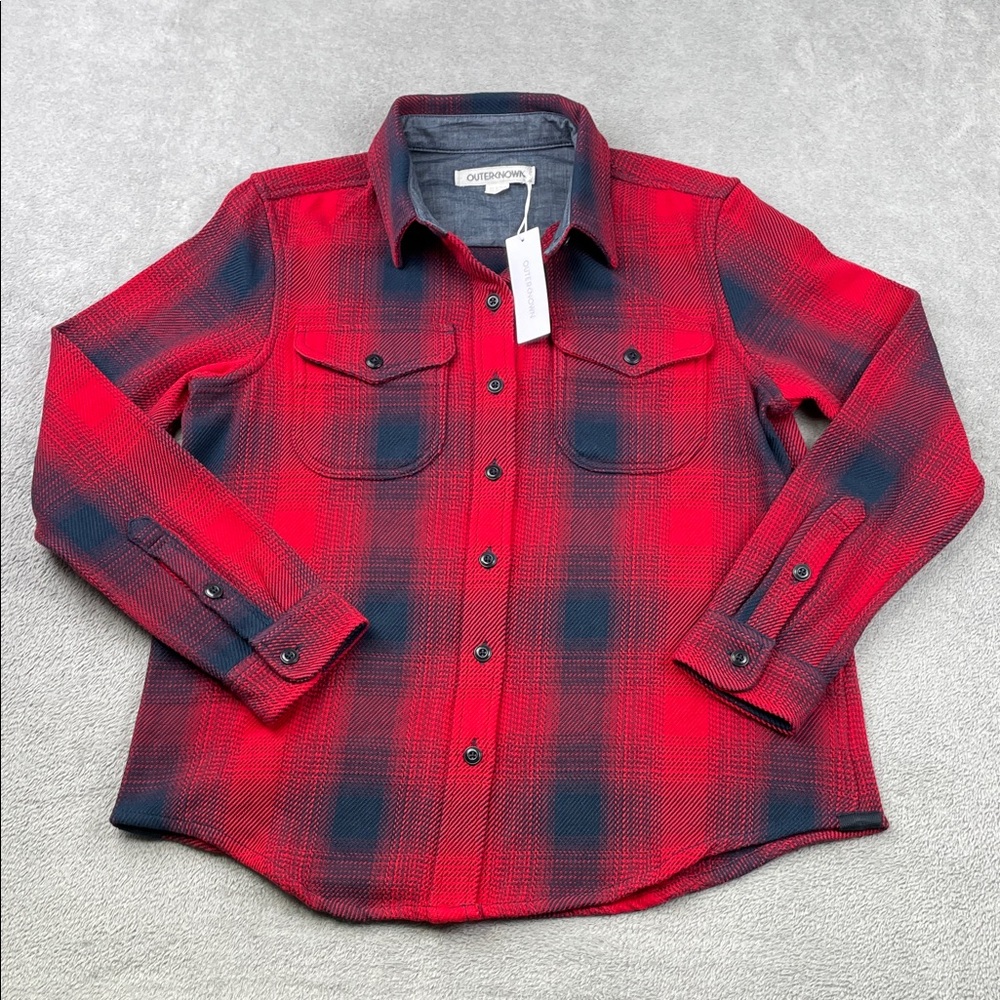 NEW Outerknown XS/S‎ Women's Blanket Shirt 100% Organic Cotton Blue, Red